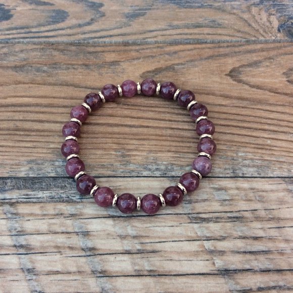 Pink Lepidolite bracelet, crystal healing - Picture 4 of 9
